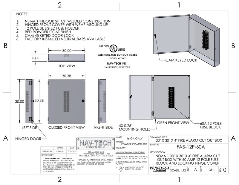 30304 60A FAB Enclosure drawing